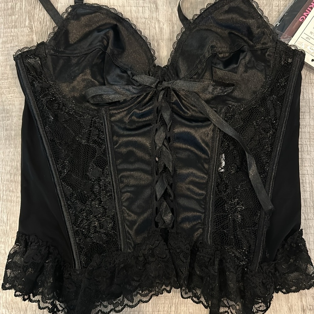 NWT Bed of Roses Black Lingerie, Size Small
